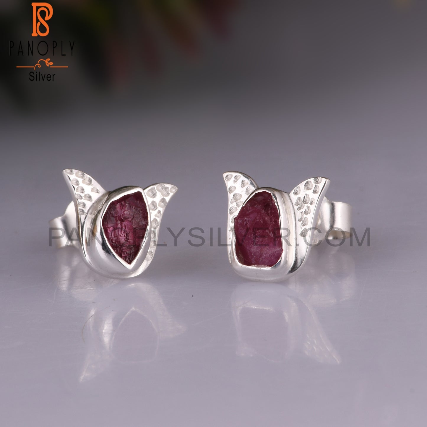 Ruby 925 Sterling Silver Earrings