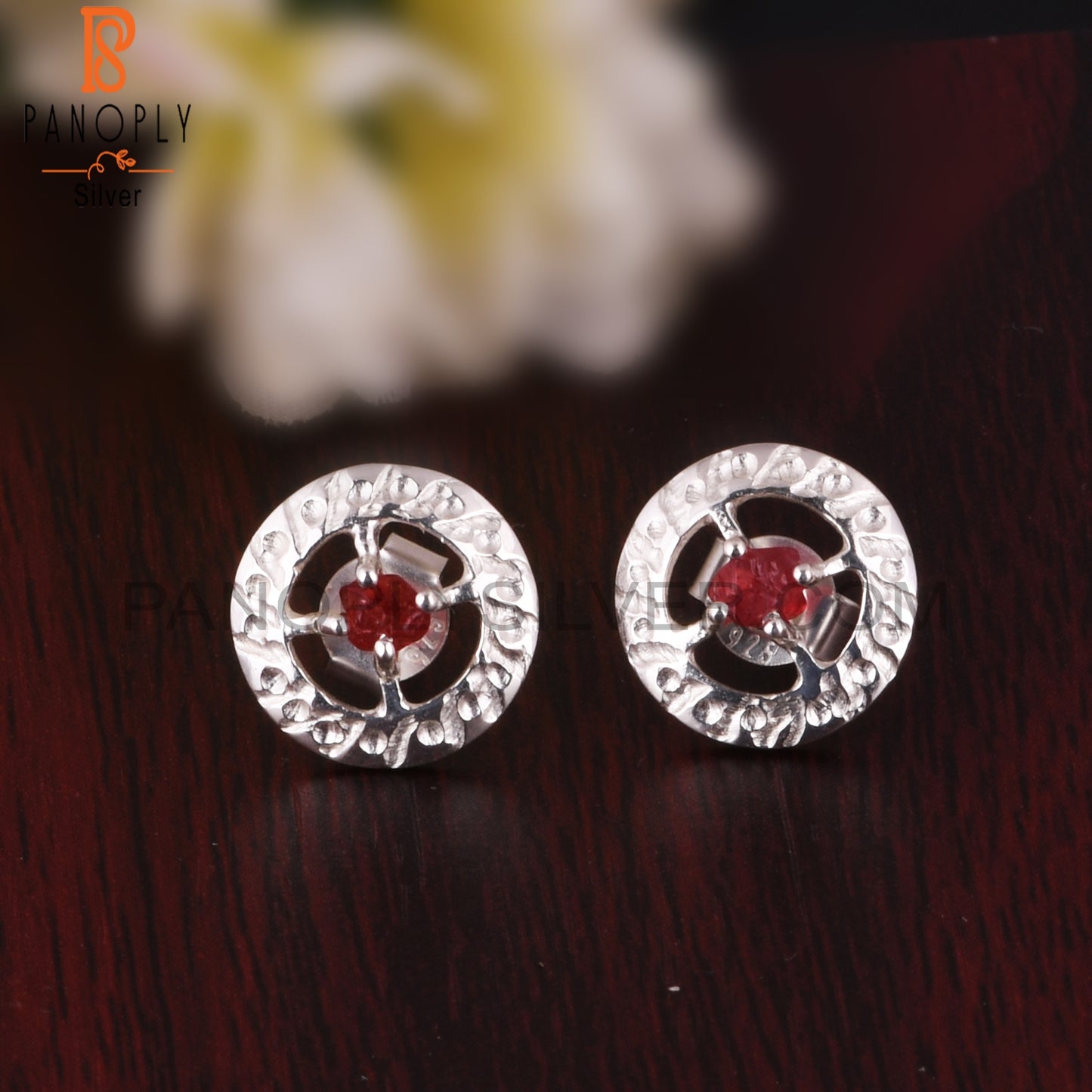 Spinel Ruby 925 Sterling Silver Engagement Earrings