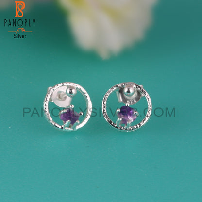 Amethyst 925 Sterling Silver Graduation Earrings