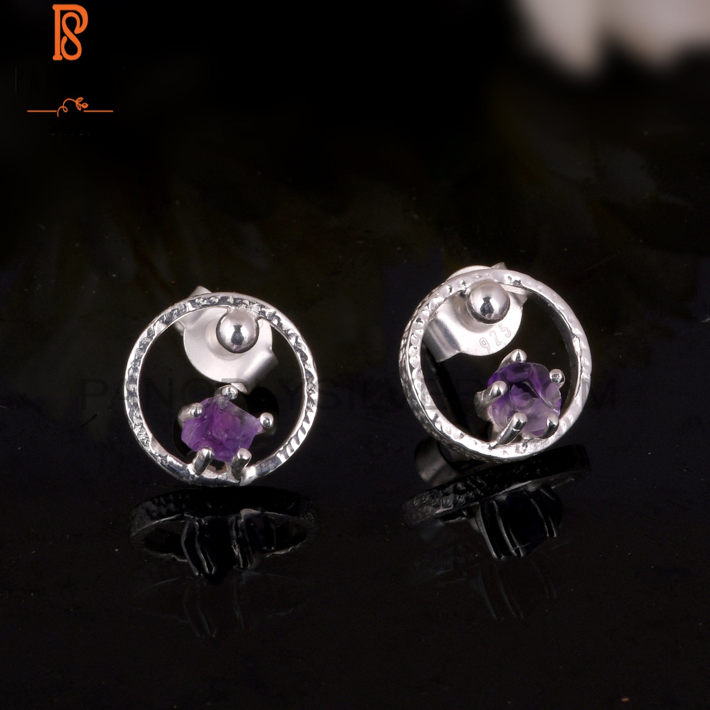 Amethyst 925 Sterling Silver Graduation Earrings