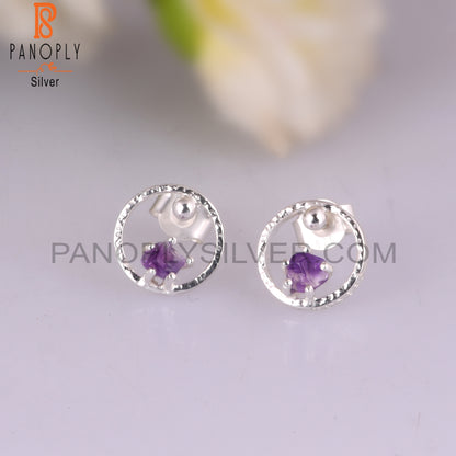 Amethyst 925 Sterling Silver Graduation Earrings