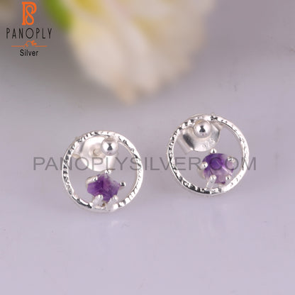 Amethyst 925 Sterling Silver Graduation Earrings