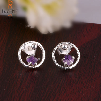 Amethyst 925 Sterling Silver Graduation Earrings