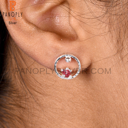 Spinel Ruby Hypoallergenic 925 Sterling Silver Earrings