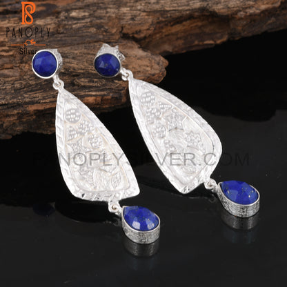 Lapis Gemstone 925 Sterling Silver Earrings