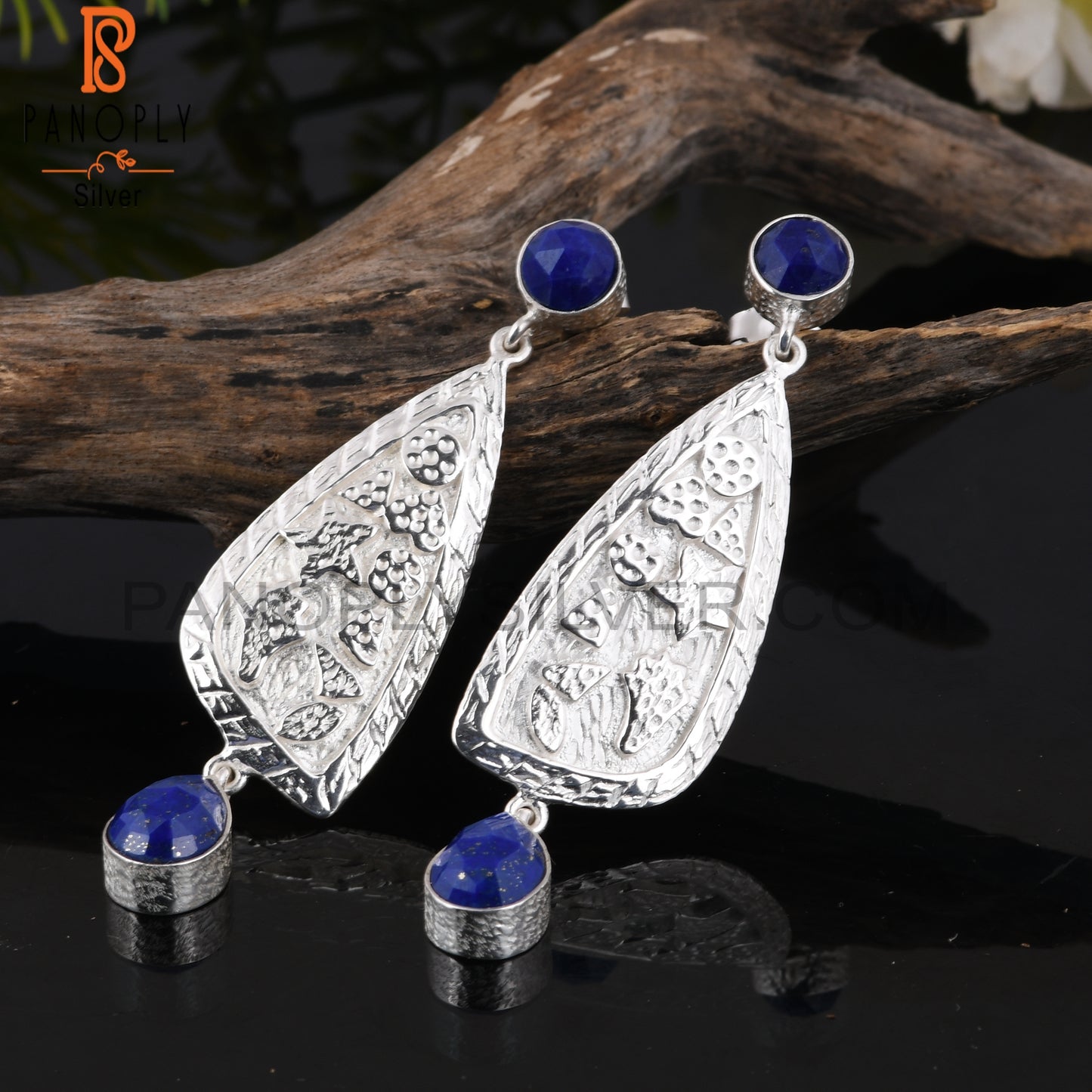 Lapis Gemstone 925 Sterling Silver Earrings