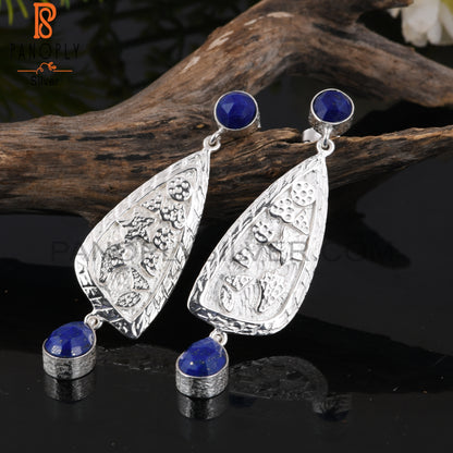 Lapis Gemstone 925 Sterling Silver Earrings