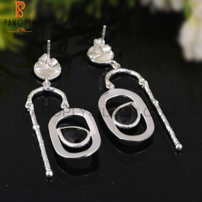Black Onyx Pear Shape Daily Wear 925 Sterling Silver Earrings