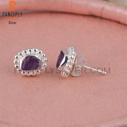Daily Wear Amethyst 925 Sterling Silver Earrings