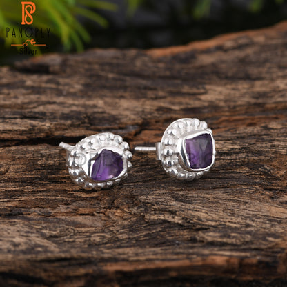 Daily Wear Amethyst 925 Sterling Silver Earrings