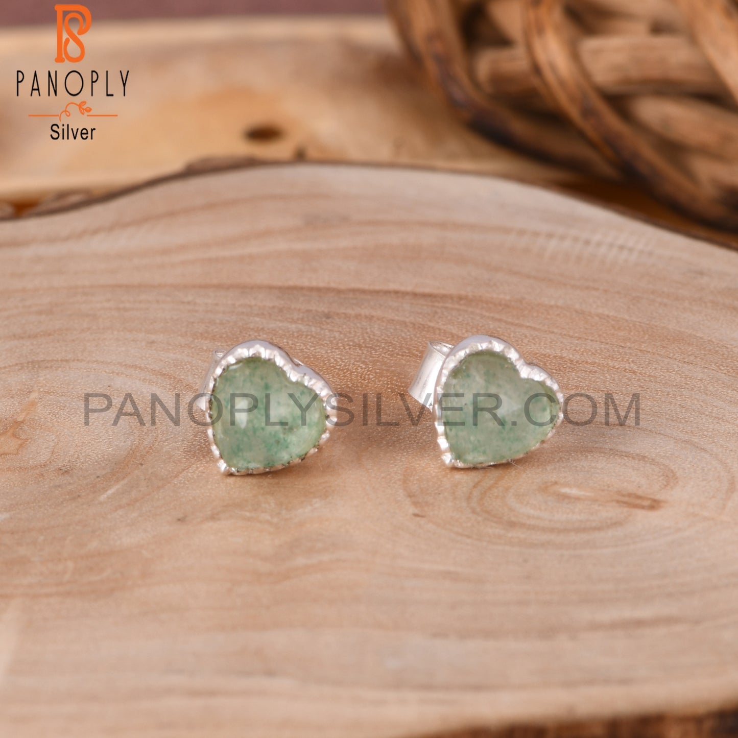 Green Strawberry Quartz 925 Sterling Silver Earrings