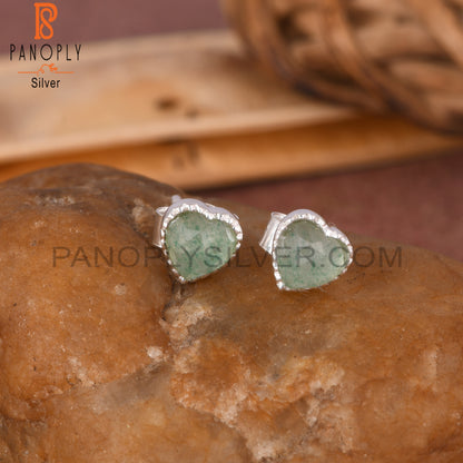 Green Strawberry Quartz 925 Sterling Silver Earrings