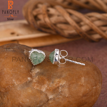 Green Strawberry Quartz 925 Sterling Silver Earrings