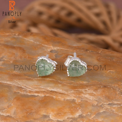 Green Strawberry Quartz 925 Sterling Silver Earrings