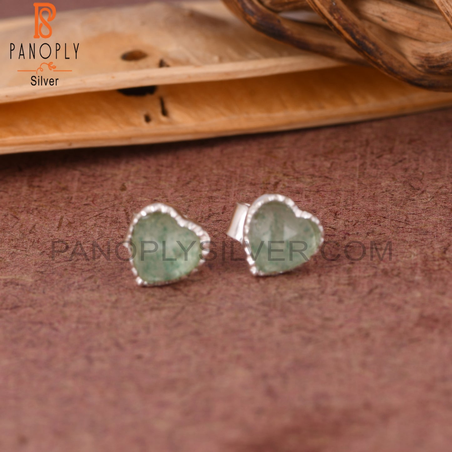 Green Strawberry Quartz 925 Sterling Silver Earrings
