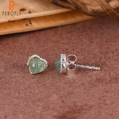 Green Strawberry Quartz 925 Sterling Silver Earrings