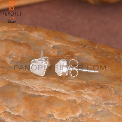 Rainbow Moonstone Heart 925 Sterling Silver Earrings