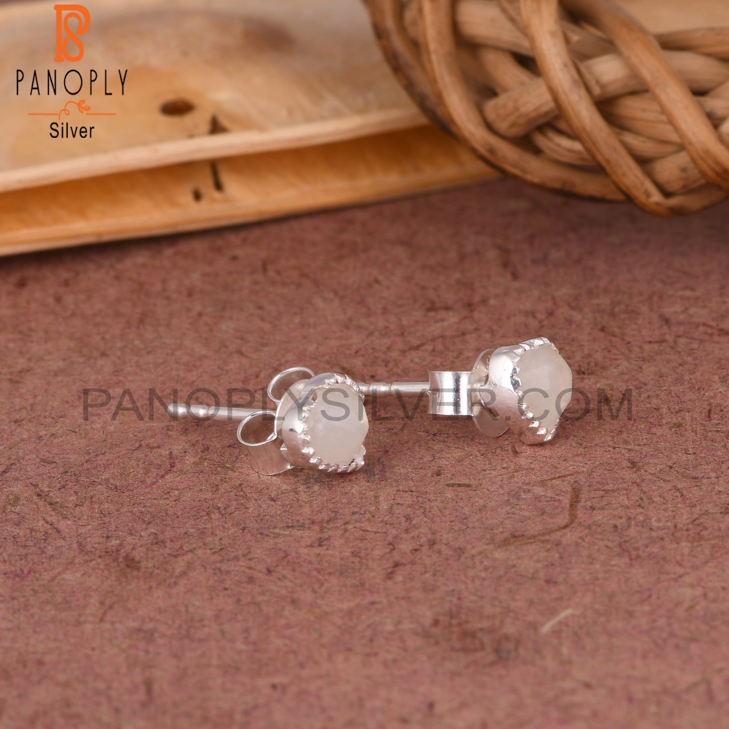 Rainbow Moonstone Heart 925 Sterling Silver Earrings