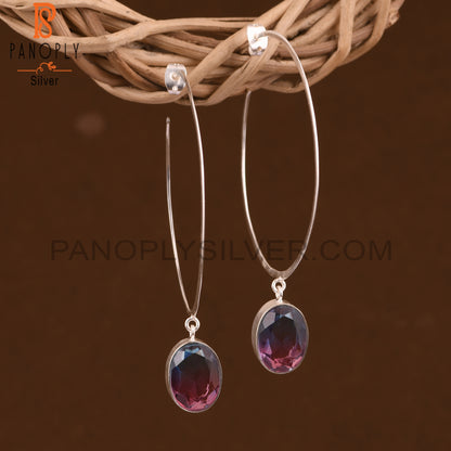 Bio Alexendrite Oval 925 Sterling Silver Earrings