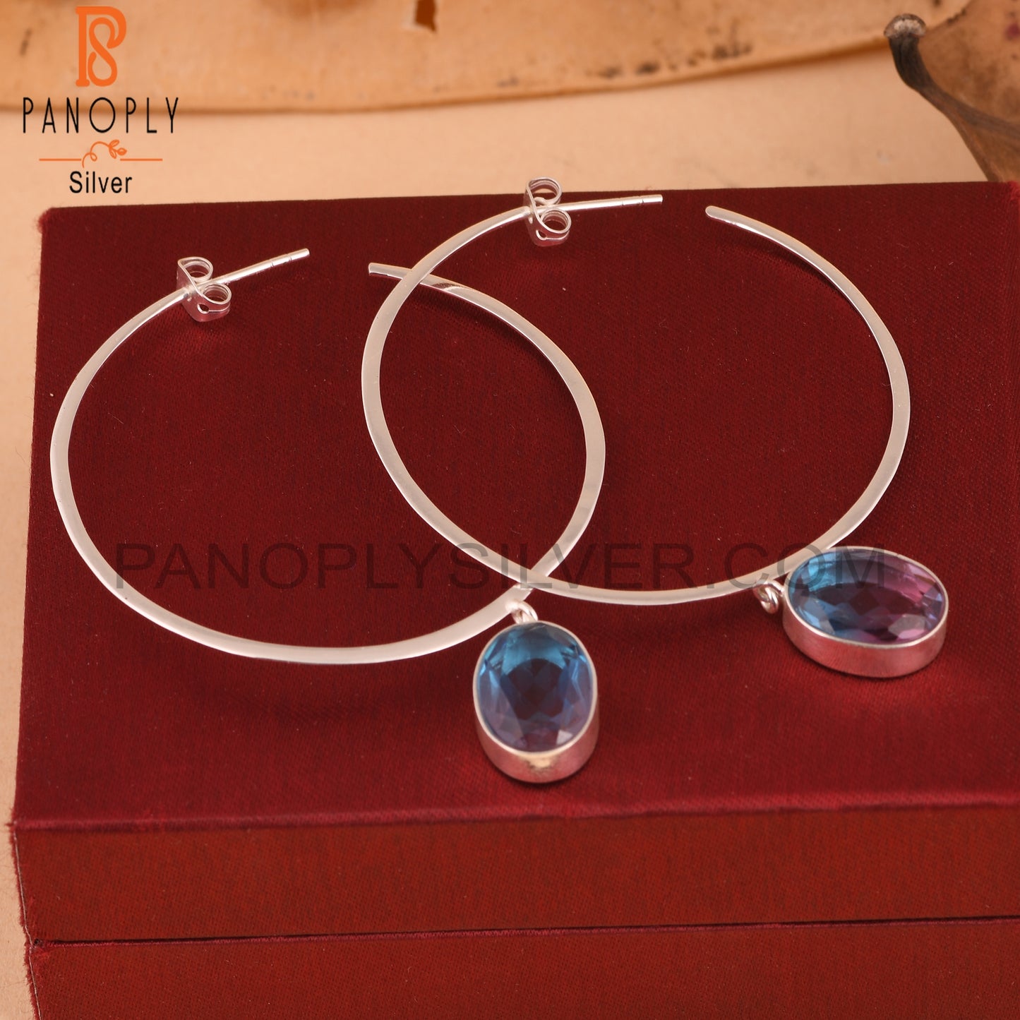 Bio Alexendrite Oval 925 Sterling Silver Earrings