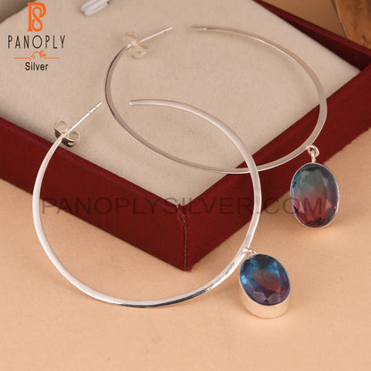 Bio Alexendrite Oval 925 Sterling Silver Earrings