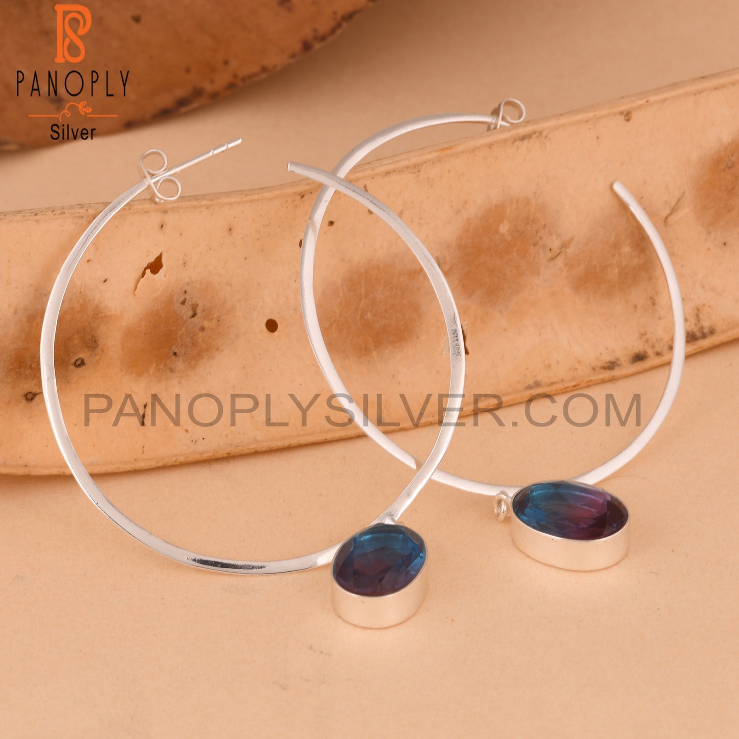Bio Alexendrite Oval 925 Sterling Silver Earrings