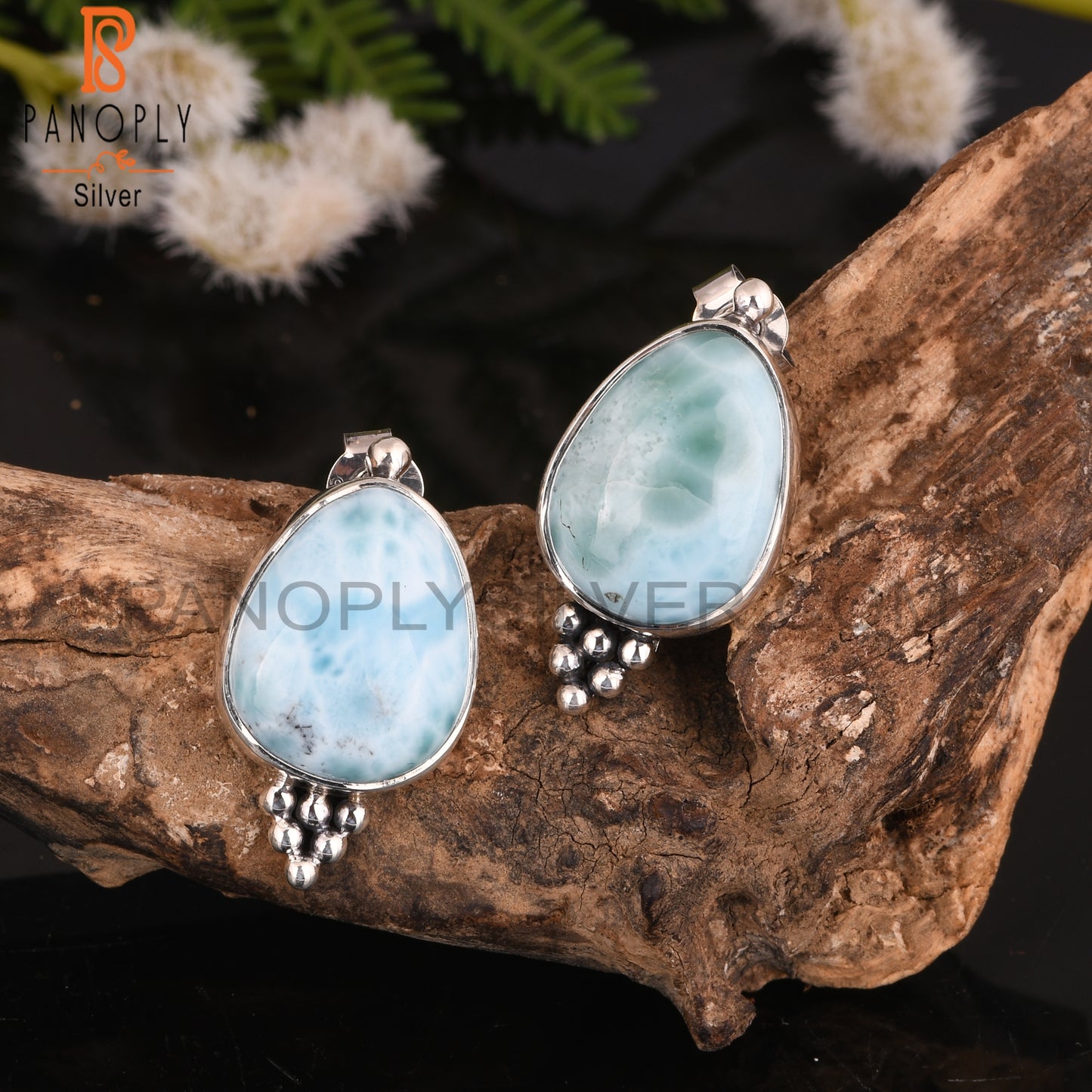 Larimar 925 Sterling Silver Earrings