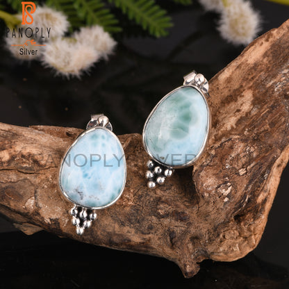 Larimar 925 Sterling Silver Earrings