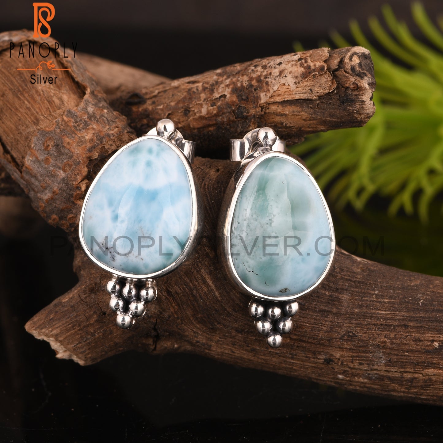 Larimar 925 Sterling Silver Earrings