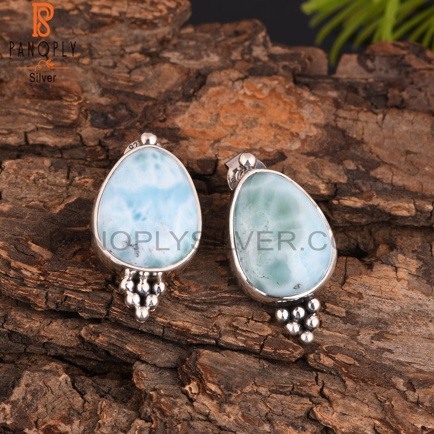Larimar 925 Sterling Silver Earrings