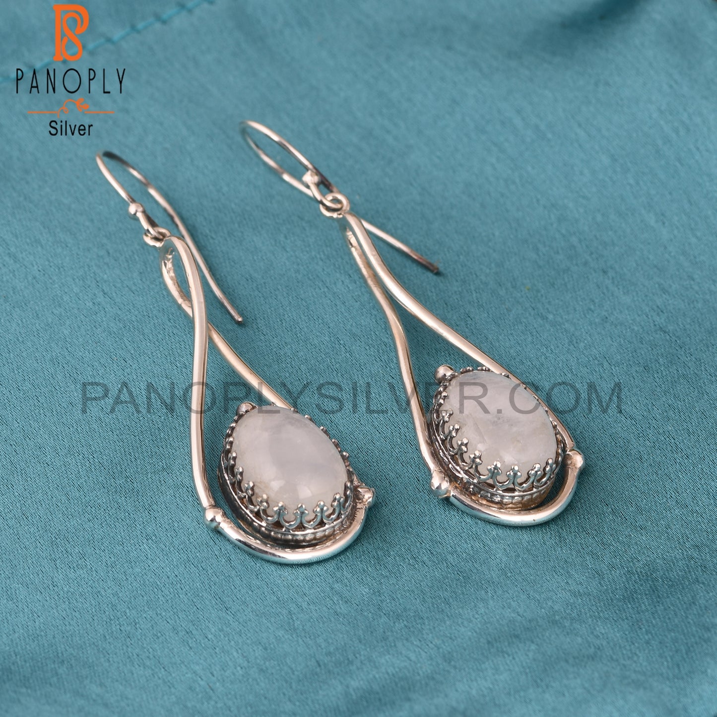 Rainbow Moonstone Earrings 925 Sterling Silver