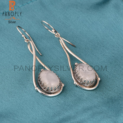 Rainbow Moonstone Earrings 925 Sterling Silver