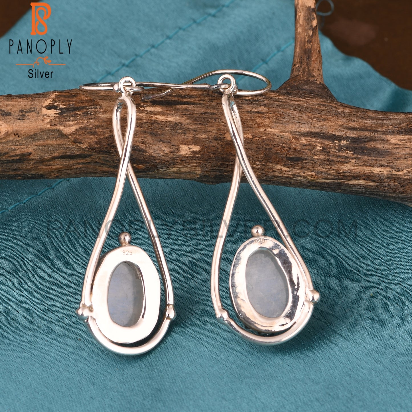 Rainbow Moonstone Earrings 925 Sterling Silver