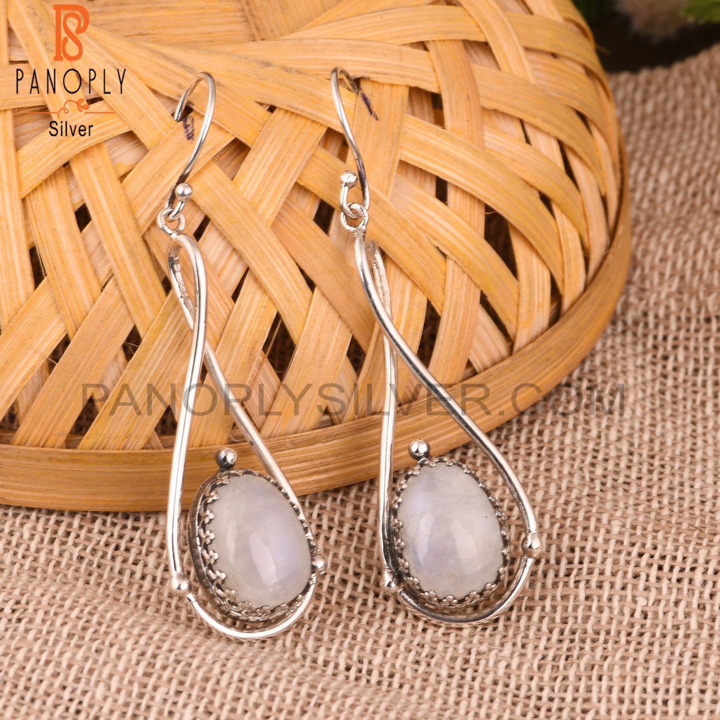 Rainbow Moonstone Earrings 925 Sterling Silver