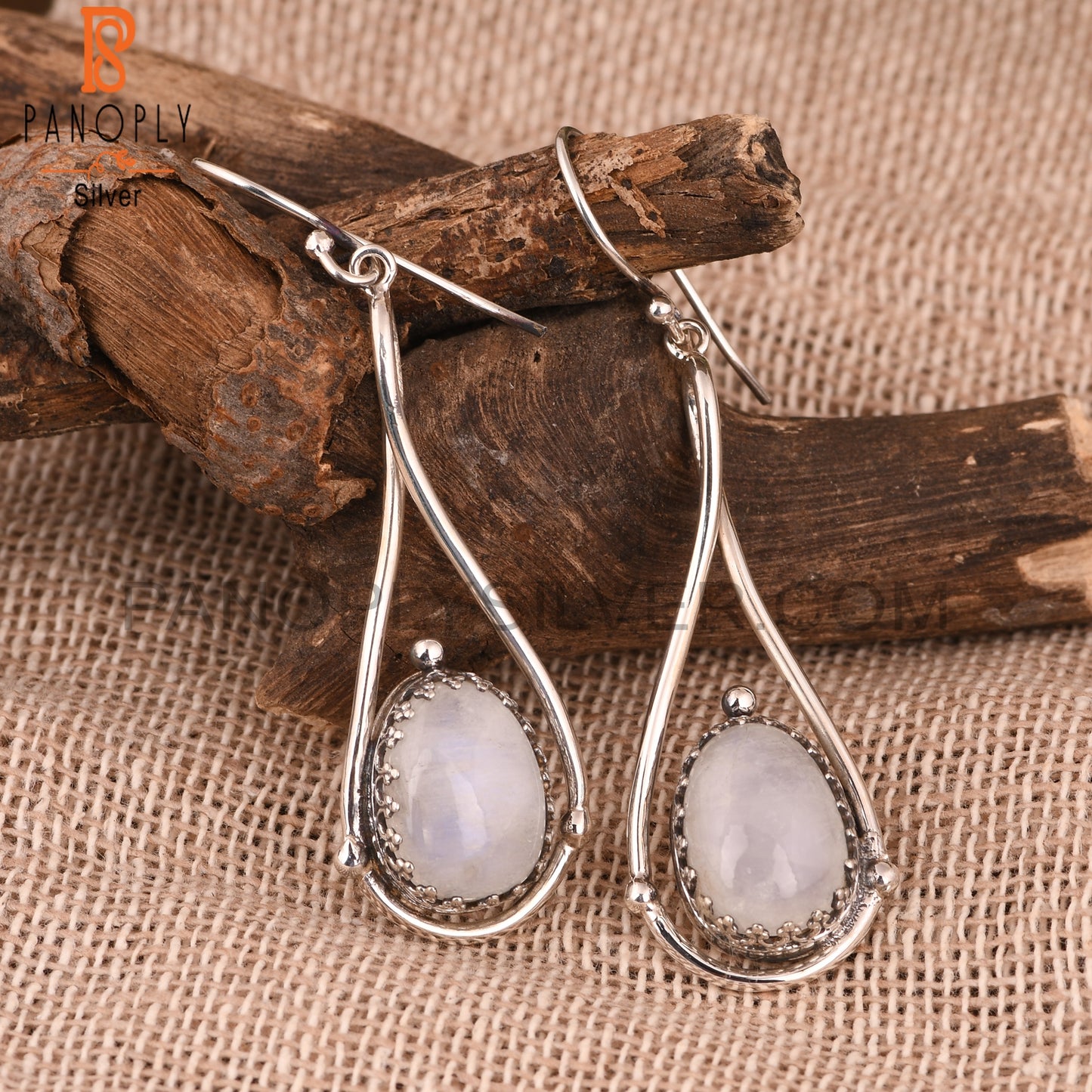 Rainbow Moonstone Earrings 925 Sterling Silver
