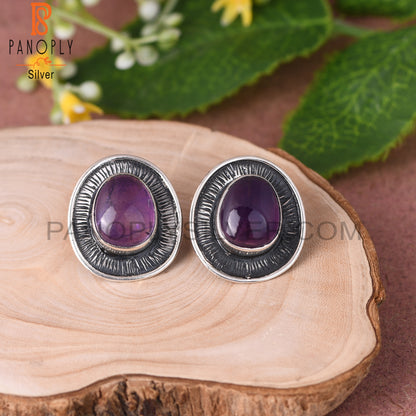 Amethyst 925 Sterling Silver Studs Earrings