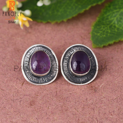 Amethyst 925 Sterling Silver Studs Earrings