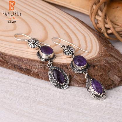 Amethyst 925 Sterling Silver Dangle Earrings