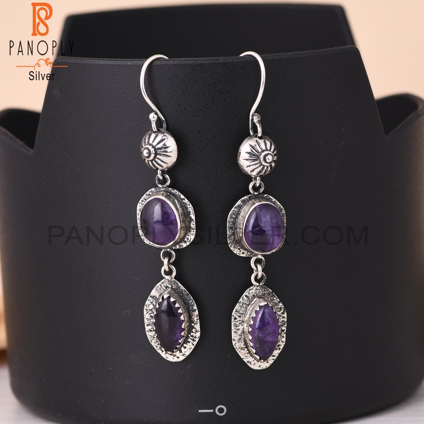 Amethyst 925 Sterling Silver Dangle Earrings