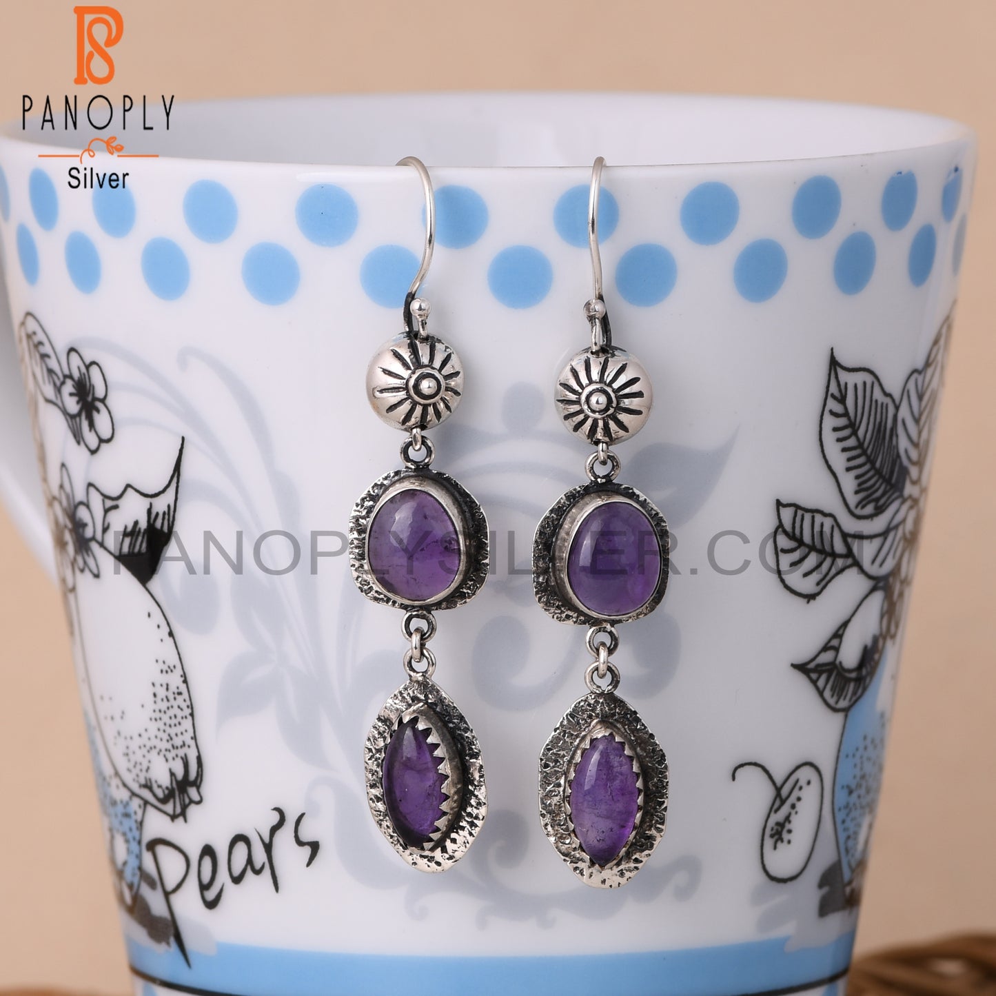Amethyst 925 Sterling Silver Dangle Earrings