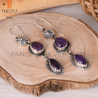 Amethyst 925 Sterling Silver Dangle Earrings
