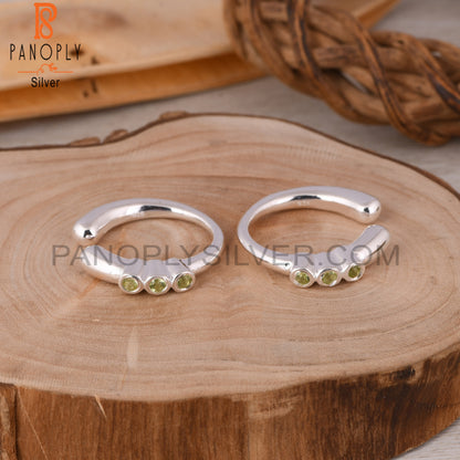 Peridot Round 925 Sterling Silver Earrings