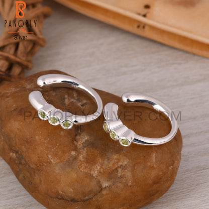 Peridot Round 925 Sterling Silver Earrings