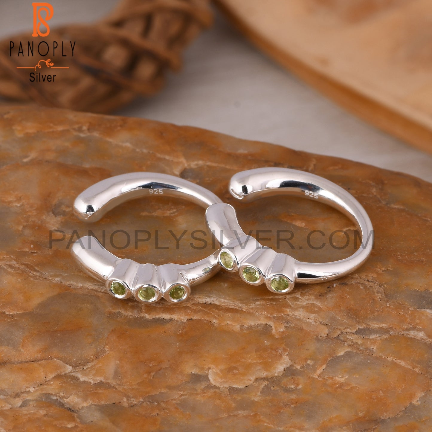 Peridot Round 925 Sterling Silver Earrings
