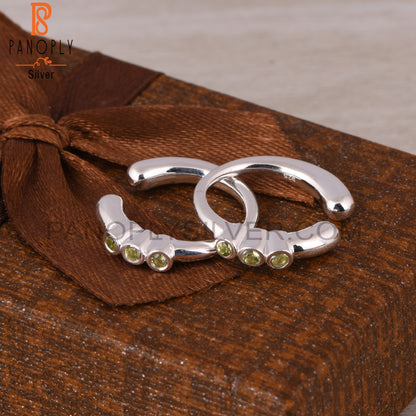 Peridot Round 925 Sterling Silver Earrings