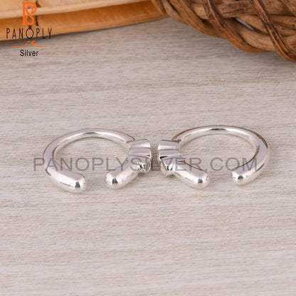 White Topaz Round 925 Sterling Silver Earrings