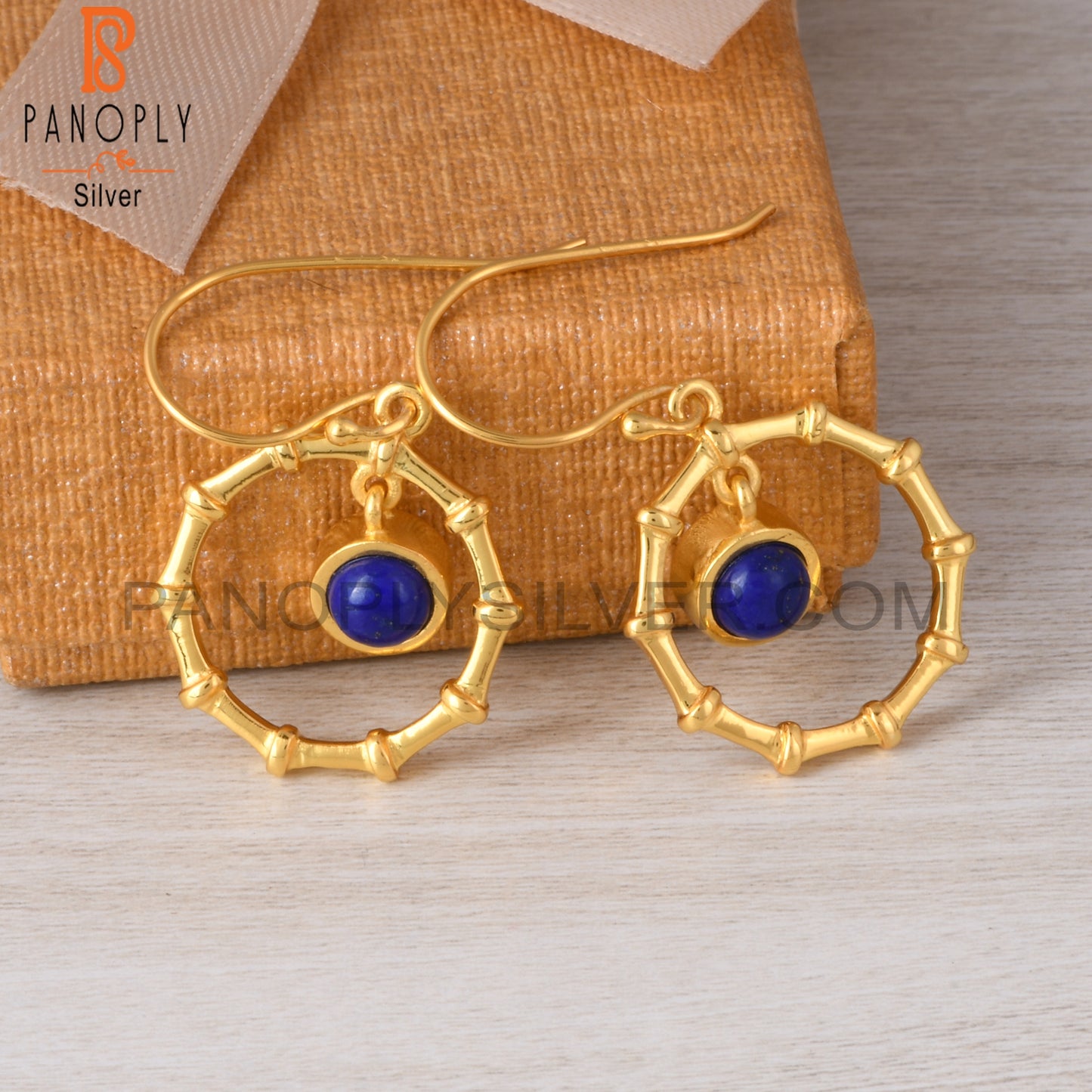 Lapis Round 925 Sterling Silver Earrings
