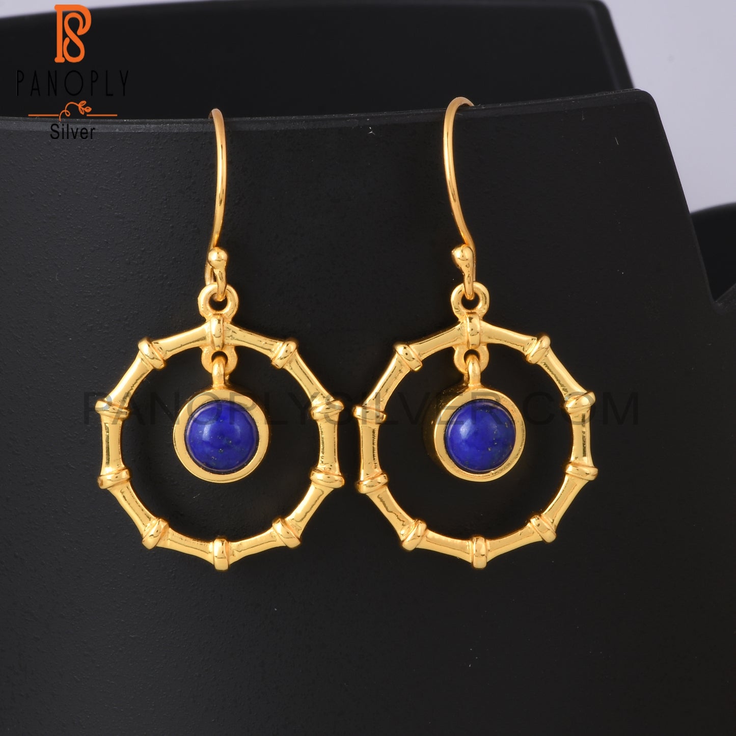 Lapis Round 925 Sterling Silver Earrings