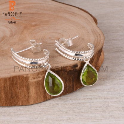 Doublet Peridot Quartz Pear 925 Sterling Silver Earrings