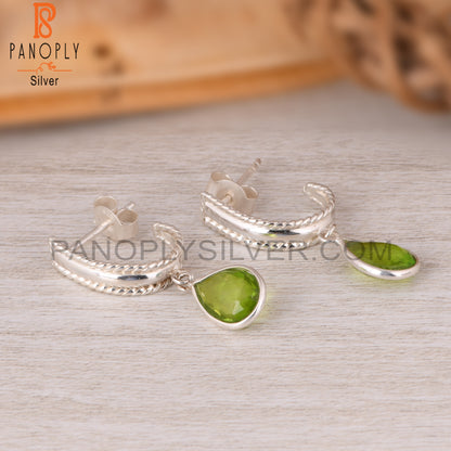 Doublet Peridot Quartz Pear 925 Sterling Silver Earrings